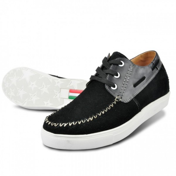 2.36Inches/6CM Black Height Increasing Casual Shoes