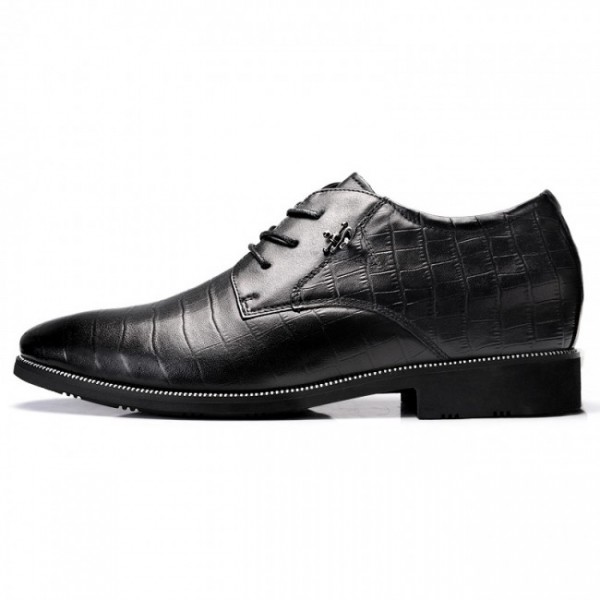 2.4Inches/6CM Alligator Pattern Elevator Tuxedo Business Shoes