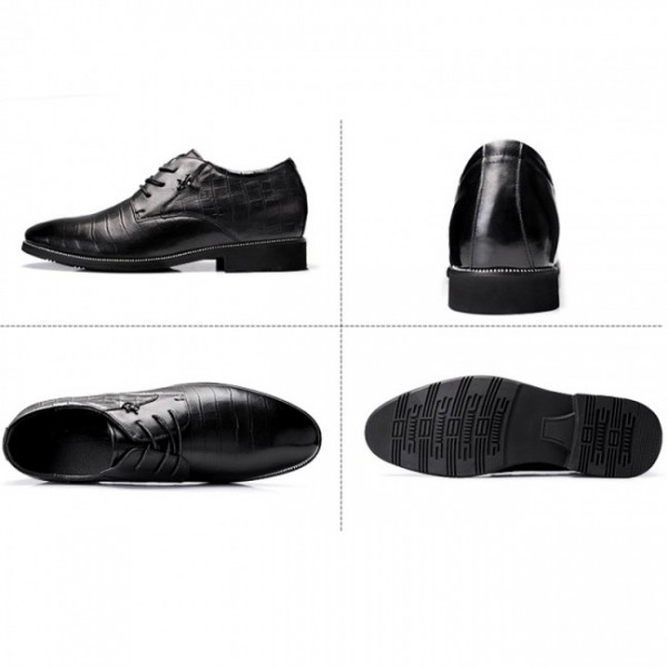 2.4Inches/6CM Alligator Pattern Elevator Tuxedo Business Shoes