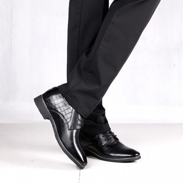 2.4Inches/6CM Alligator Pattern Elevator Tuxedo Business Shoes