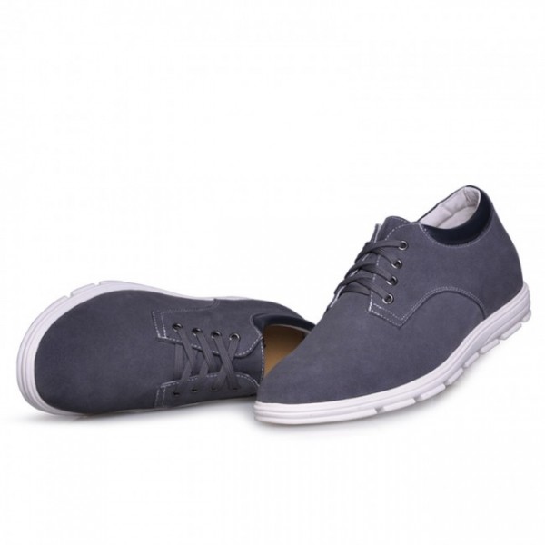 2.36Inches/6CM Grey UK Elevator Sneaker Increasing Height Leisure Shoes