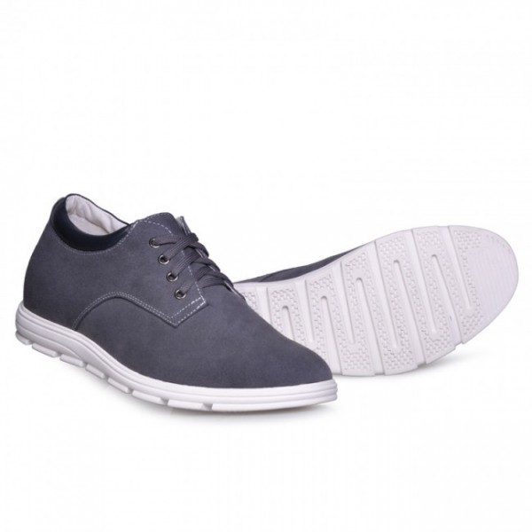 2.36Inches/6CM Grey UK Elevator Sneaker Increasing Height Leisure Shoes