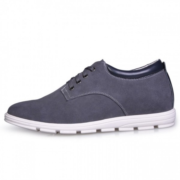 2.36Inches/6CM Grey UK Elevator Sneaker Increasing Height Leisure Shoes