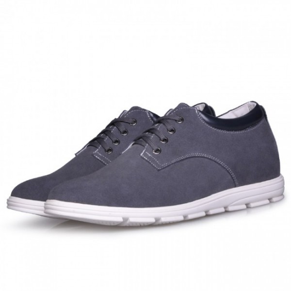 2.36Inches/6CM Grey UK Elevator Sneaker Increasing Height Leisure Shoes