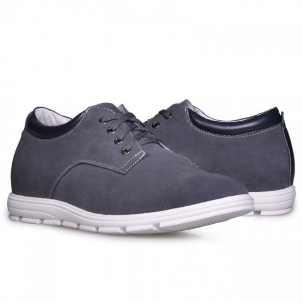 2.36Inches/6CM Grey UK Elevator Sneaker Increasing Height Leisure Shoes