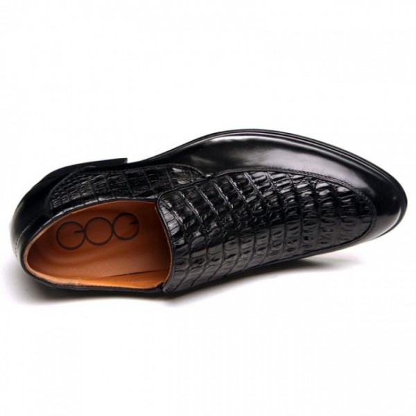 Tailor-made2.56Inches/6.5CM Black Crocodile Formal Height Increasing Shoes