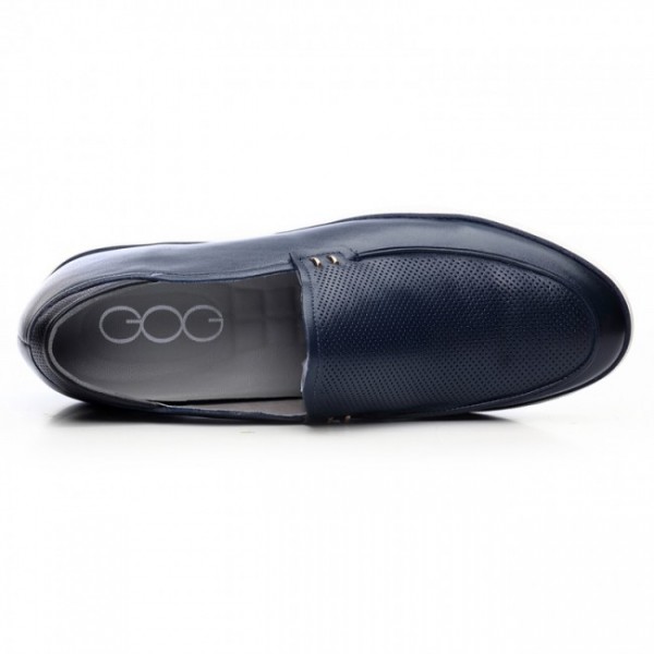 2.36Inches/6CM Blue Upper & Sole Loafers Height Increasing Driving Shoes